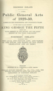 Northern Ireland - The Public General Acts of 1929-30