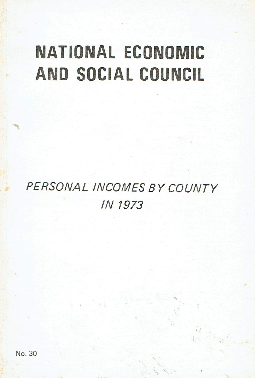 Personal Incomes by County in 1973: National Economic and Social Council