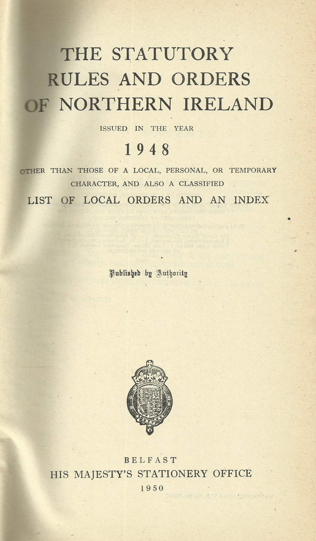 Northern Ireland Statutory Rules and Orders, 1948 - The Statutory Rules and Orders of Northern Ireland