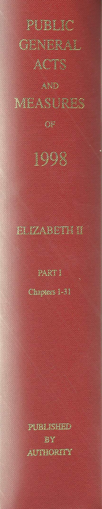 Public General Acts and General Synod Measures 1998