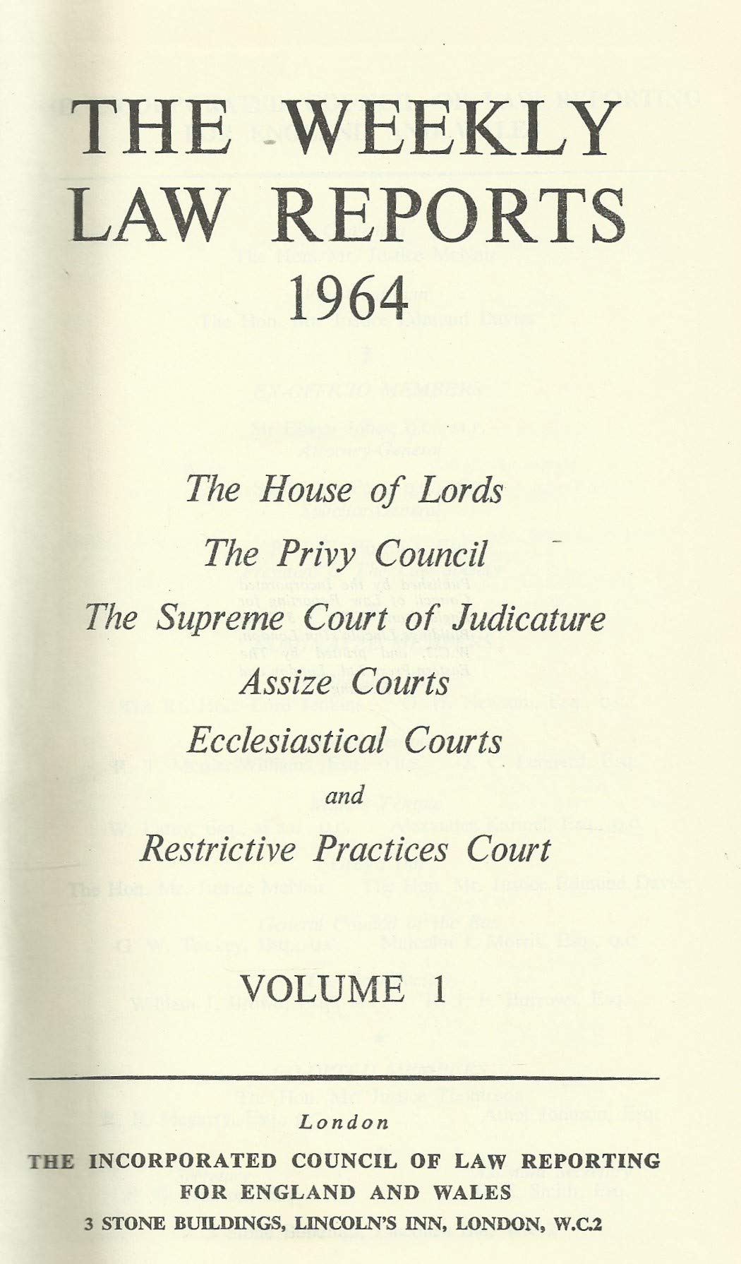 The Weekly Law Reports 1964.