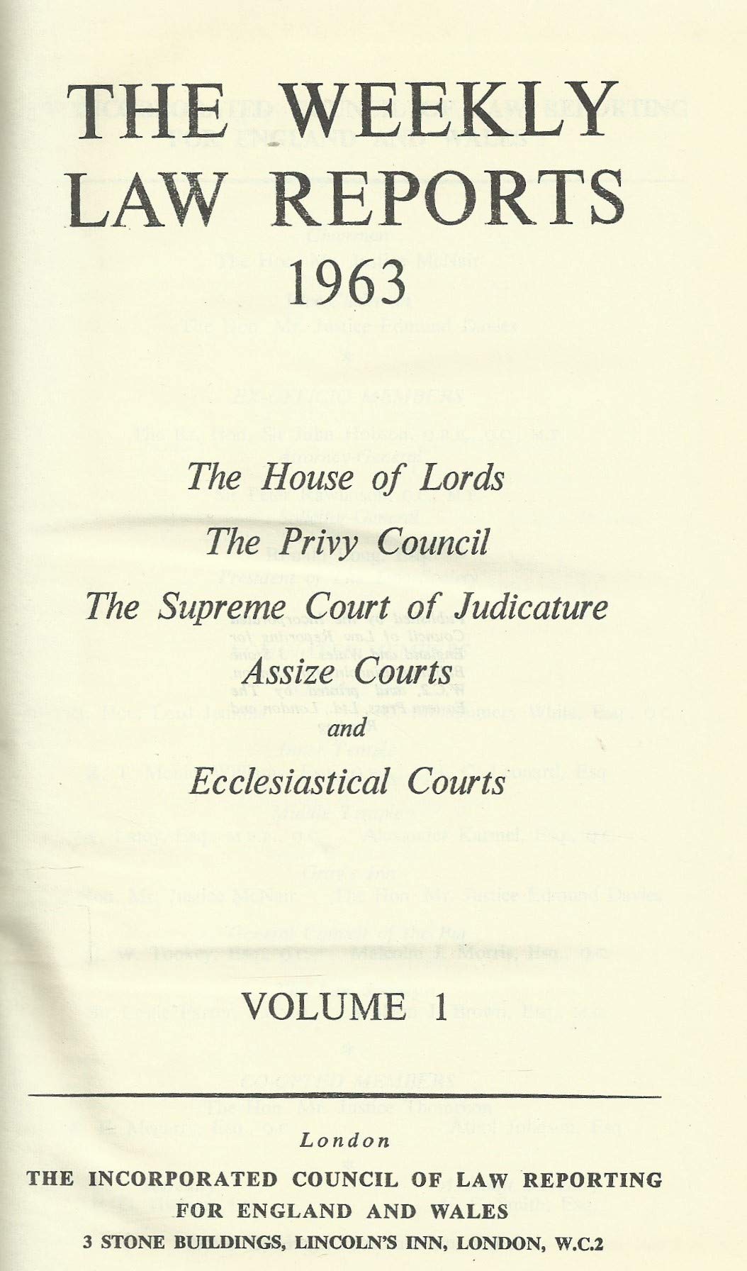 The Weekly Law Reports 1963.
