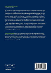 Information Structure: The Syntax-Discourse Interface (Oxford Surveys in Syntax & Morphology)