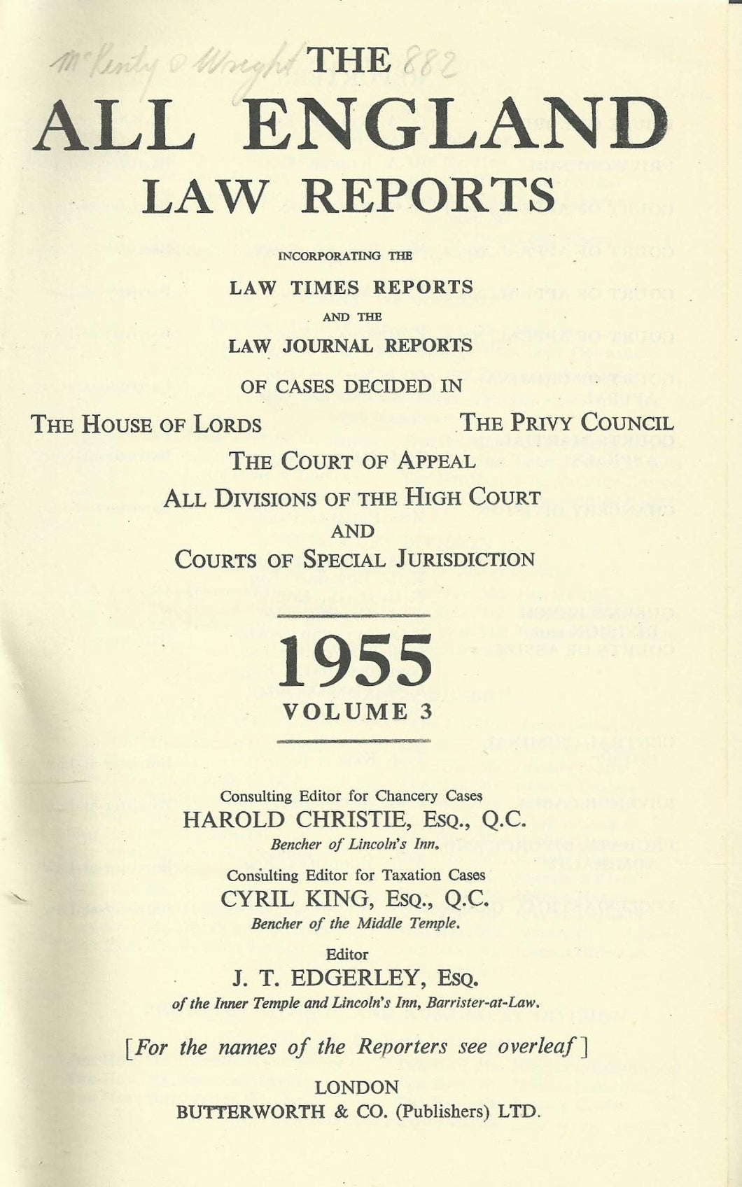 THE ALL ENGLAND LAW REPORTS 1955 VOLUME 3