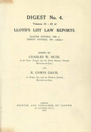Lloyd's List Law Reports - Digest No 4, Vols 31-40 (Easter Sittings, 1928, to Trinity Sittings, 1931, Inclusive)