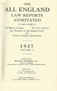 The All England Law Reports Annotated: 1937 Vol 4