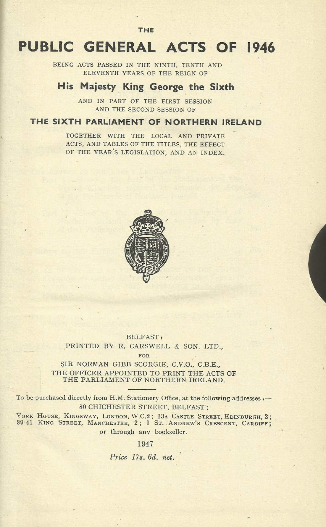 Northern Ireland Public General Acts of 1946