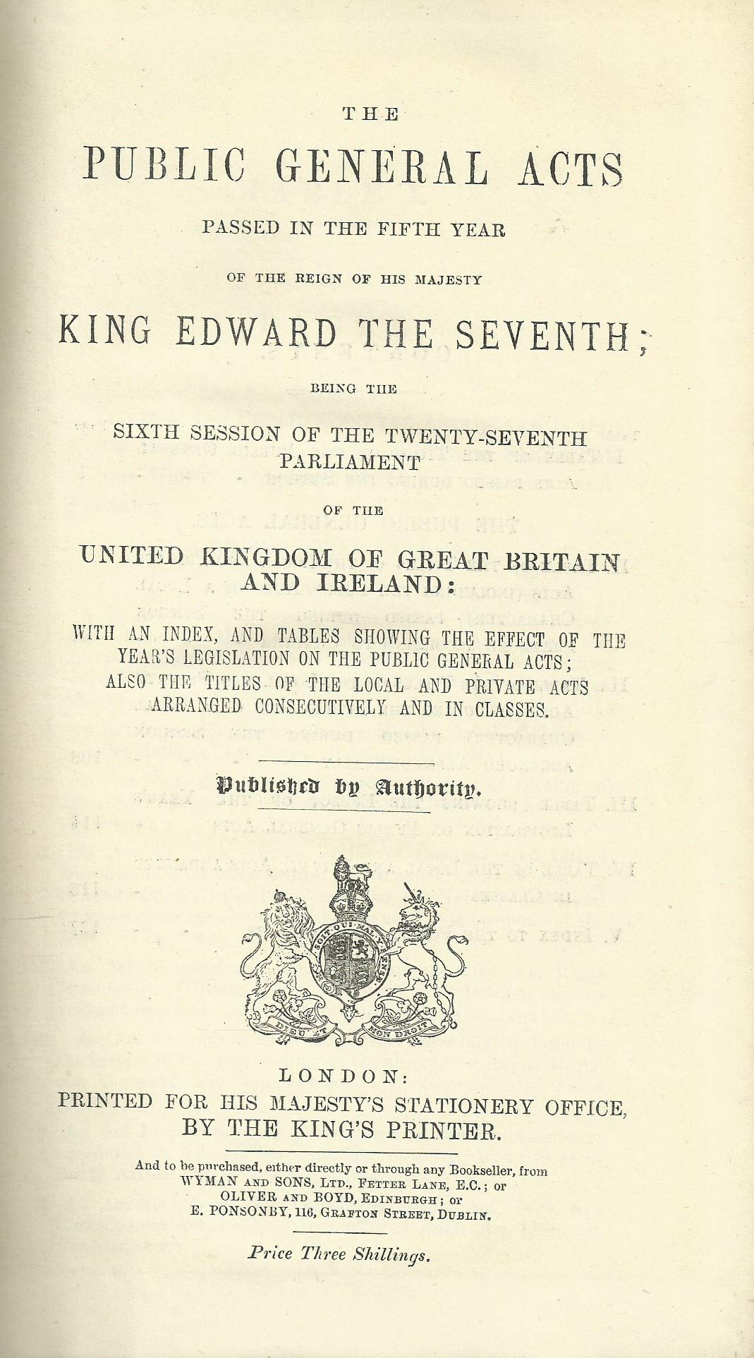 Public General Acts 1905