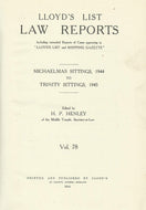 Lloyd's List Law Reports - Volume 78, Michaelmas Sittings, 1944 to Trinity Sittings, 1945