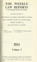 The Weekly Law Reports 1954, Volume I