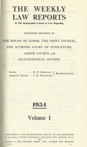 The Weekly Law Reports 1954, Volume I