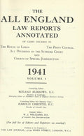 The All England Law Reports Annotated: 1941 Vol 1