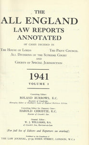 The All England Law Reports Annotated: 1941 Vol 1