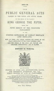 The Public General Acts 1914-1916: Passed In The Fifth And Sixth Years Of The Reign Of His Majesty King George The Fifth