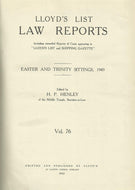 Lloyd's List Law Reports - Volume 76, Easter and Trinity Sittings 1943