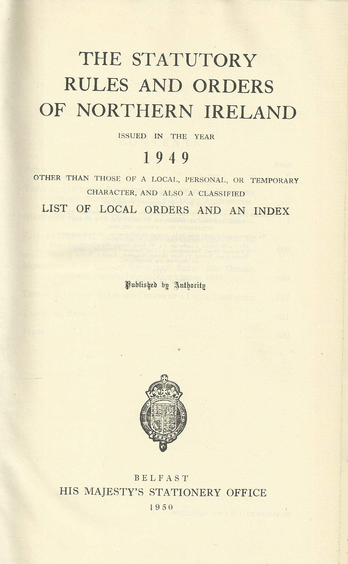 Northern Ireland Statutory Rules and Orders, 1949 - The Statutory Rules and Orders of Northern Ireland