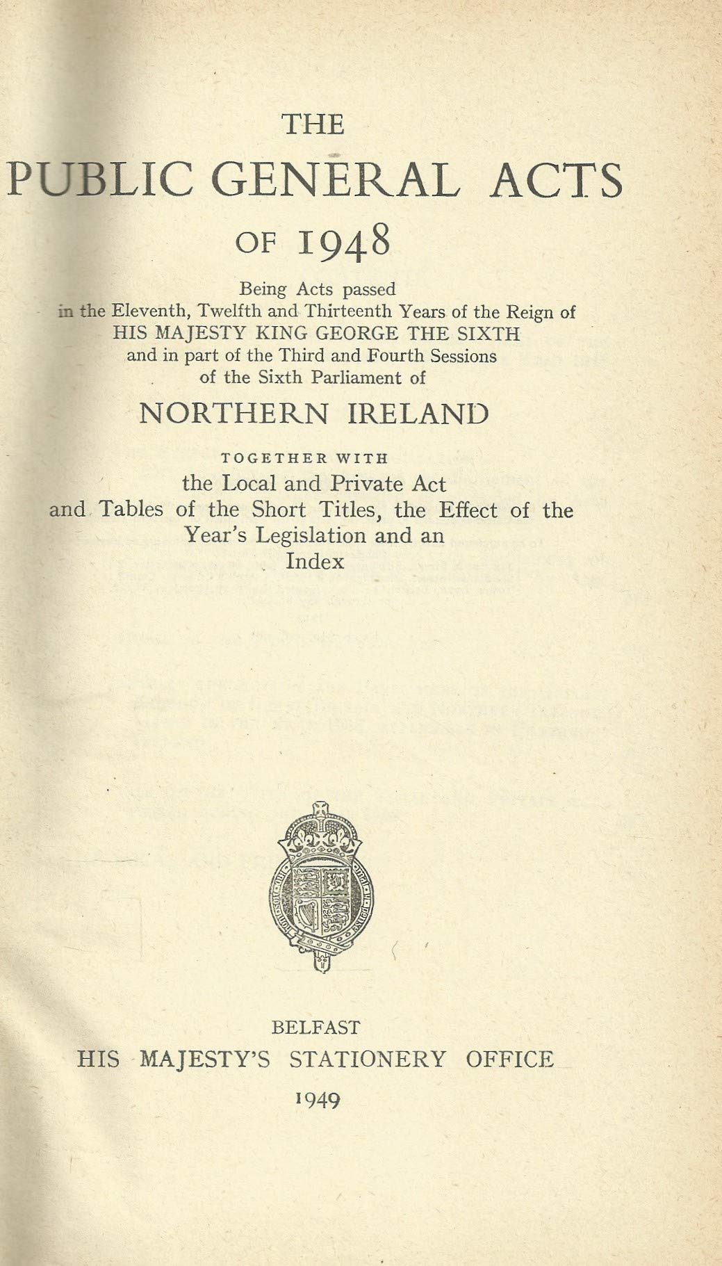 Northern Ireland Public General Acts, 1948