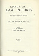 Lloyd's List Law Reports - Volume 64, Hilary Sittings, 1939