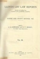 Lloyd's List Law Reports - Easter and Trinity Sittings, 1927, Vol 28