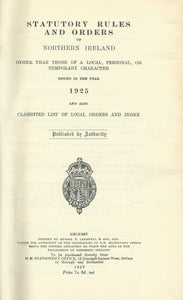 Northern Ireland Statutory Rules and Orders 1925
