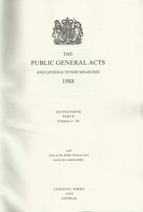 The Public General Acts and General Synod Measures 1988