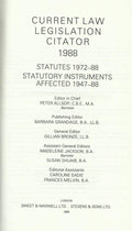 Current Law Legislation Citators 1972-1988