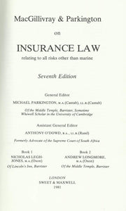 Insurance Law Related to All Risks Other Than Marine