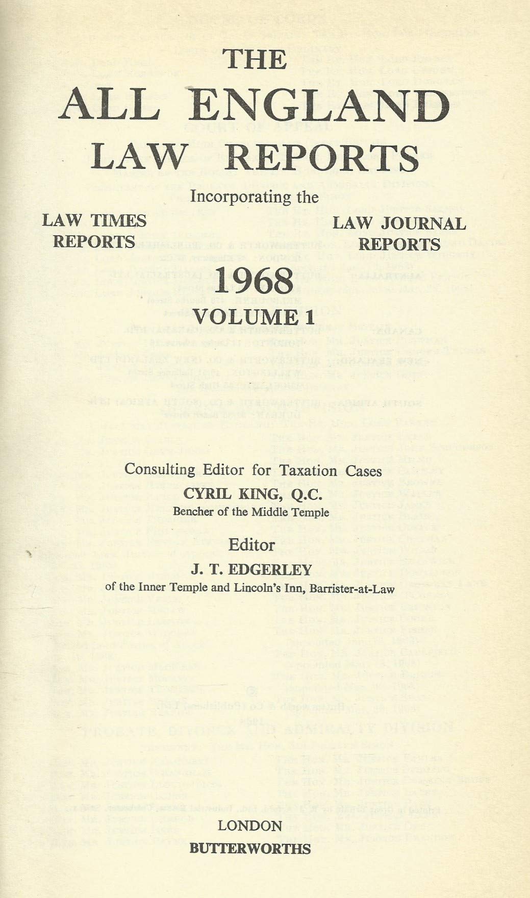 All england law reports: 1968 Vol 1