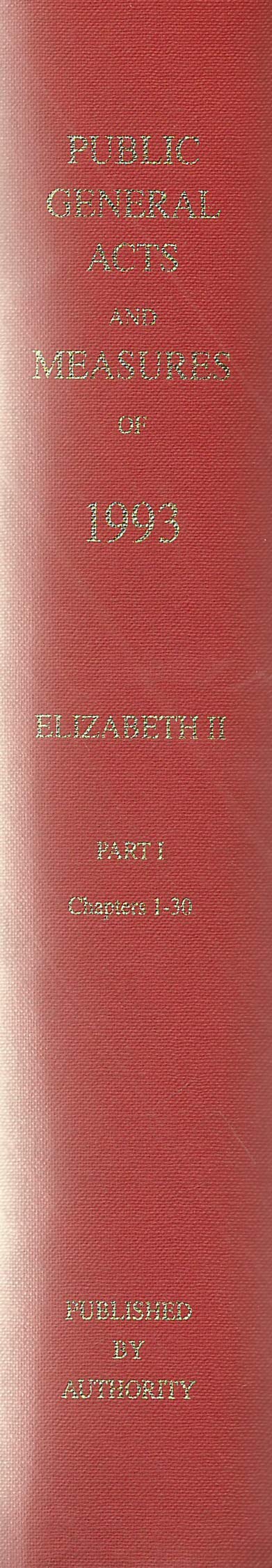 The Public General Acts and General Synod Measures 1993