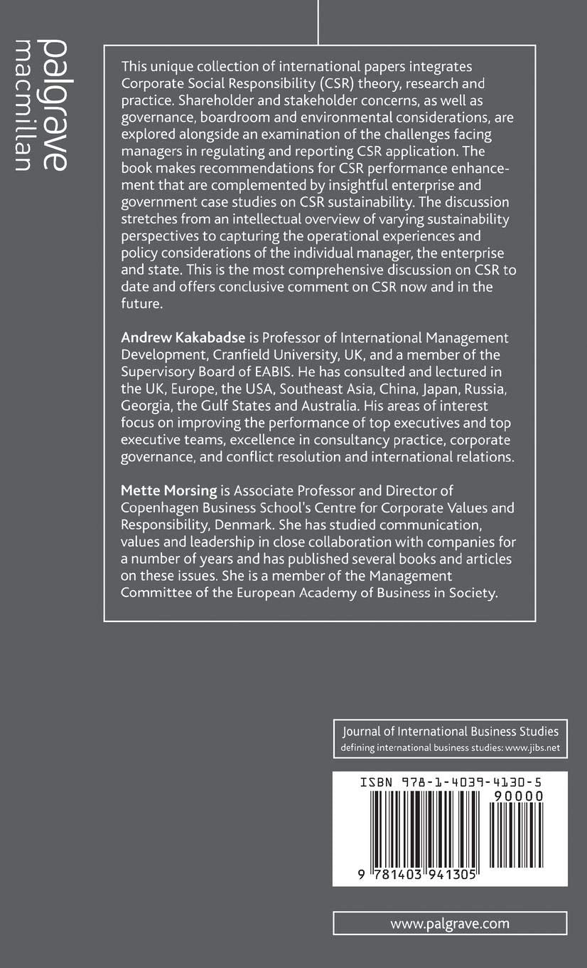 Corporate Social Responsibility: A 21st Century Perspective: Reconciling Aspiration with Application
