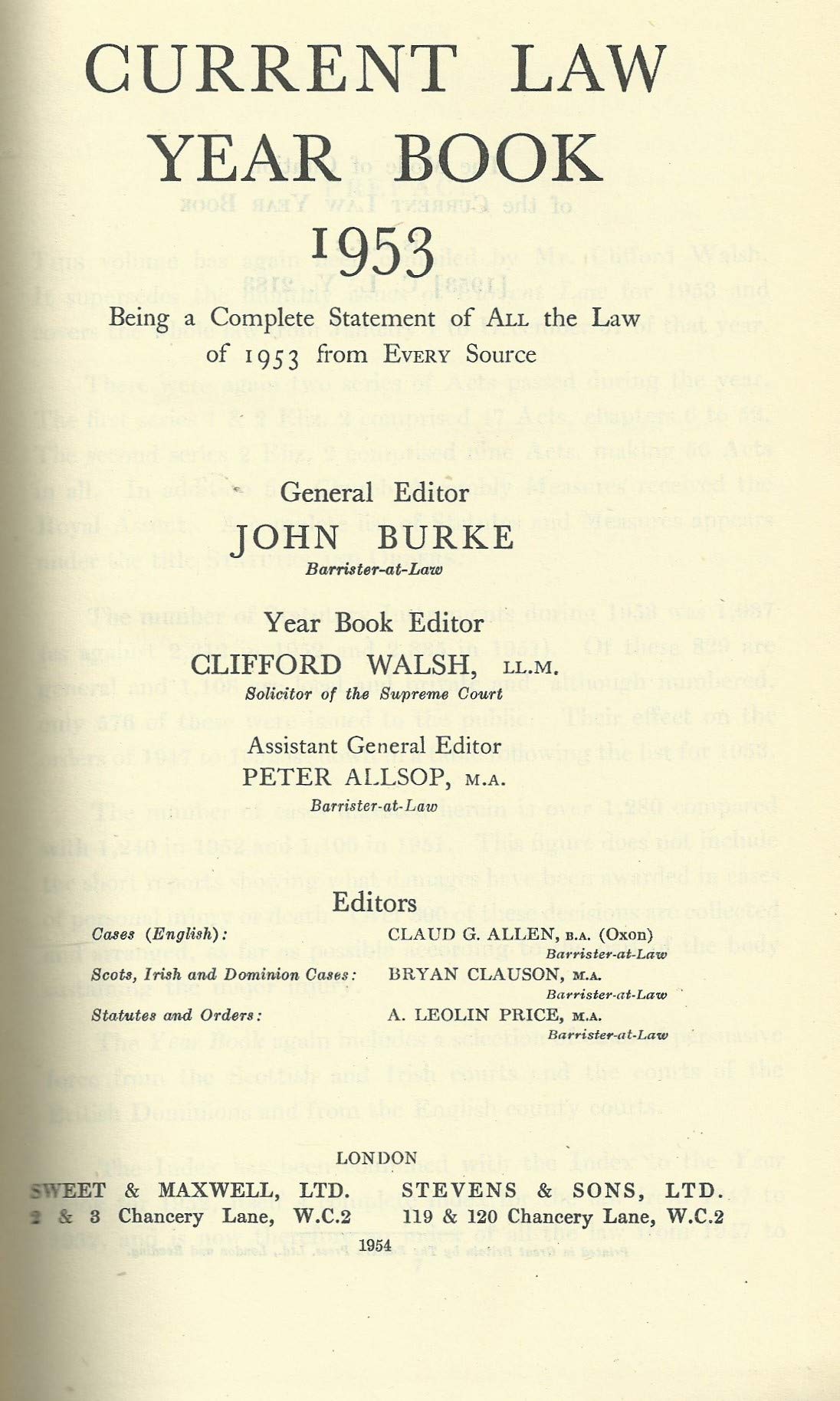 Current Law Year Book: 1953