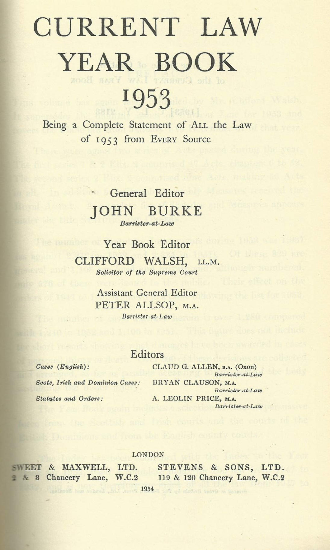 Current Law Year Book: 1953