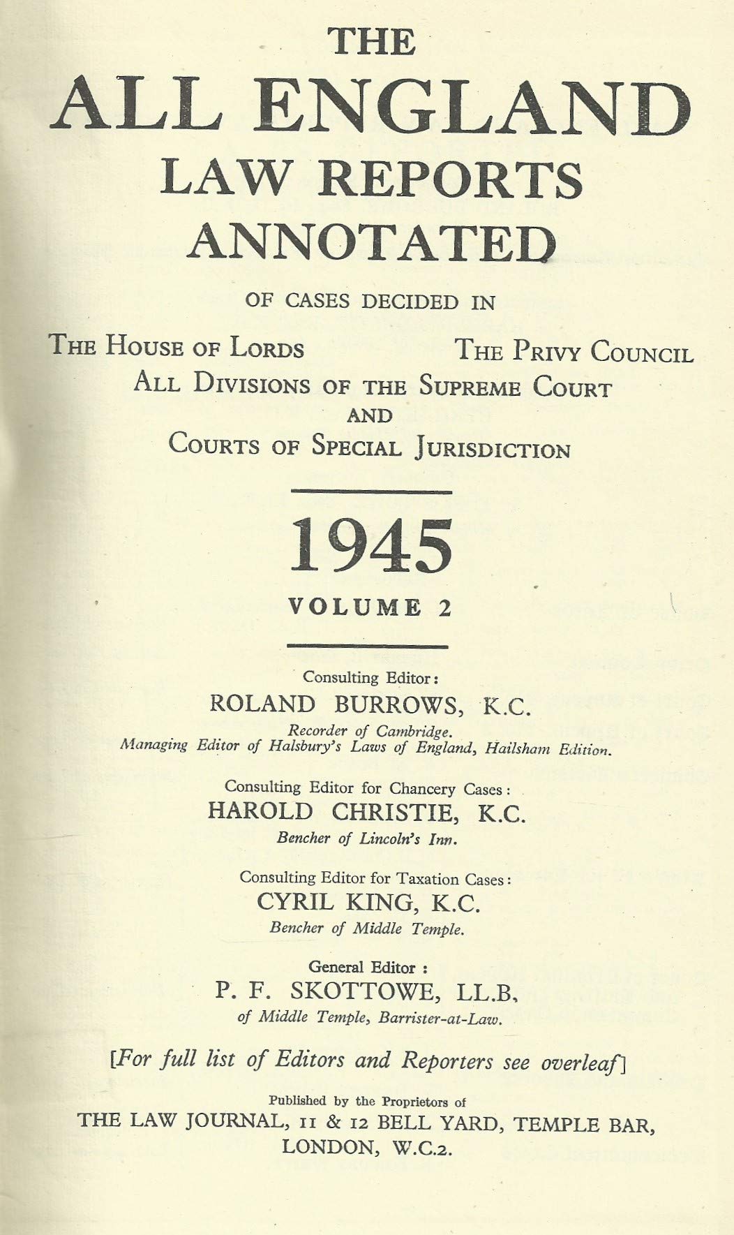The All England Law Reports 1945, Volume 2