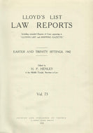 Lloyd's List Law Reports - Volume 73, Easter and Trinity Sittings, 1942