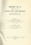 Lloyd's List Law Reports - Digest No 3, Vols 21-30 of Lloyd's List Law Reports (Hilary Sittings, 1925, to Hilary Sittings, 1928, Inclusive)