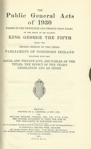 Northern Ireland - Public General Acts of 1930
