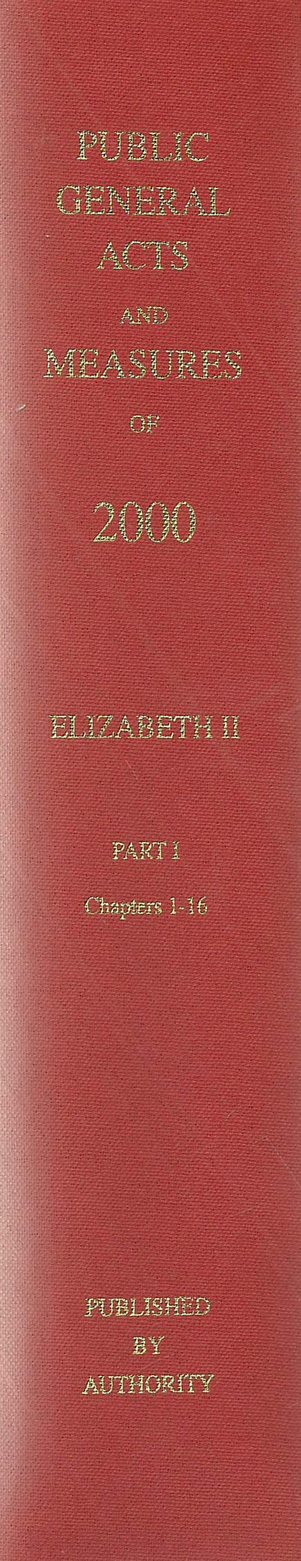 The Public General Acts and General Synod Measures 2000
