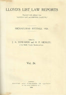 Lloyd's List Law Reports - Volume 26, Michaelmas Sittings, 1926