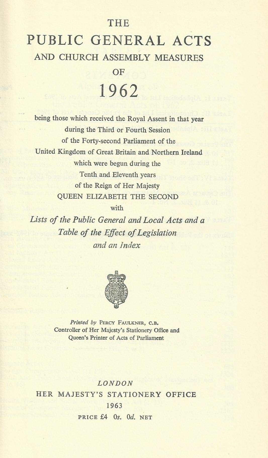 Public General Acts and Measures of 1962
