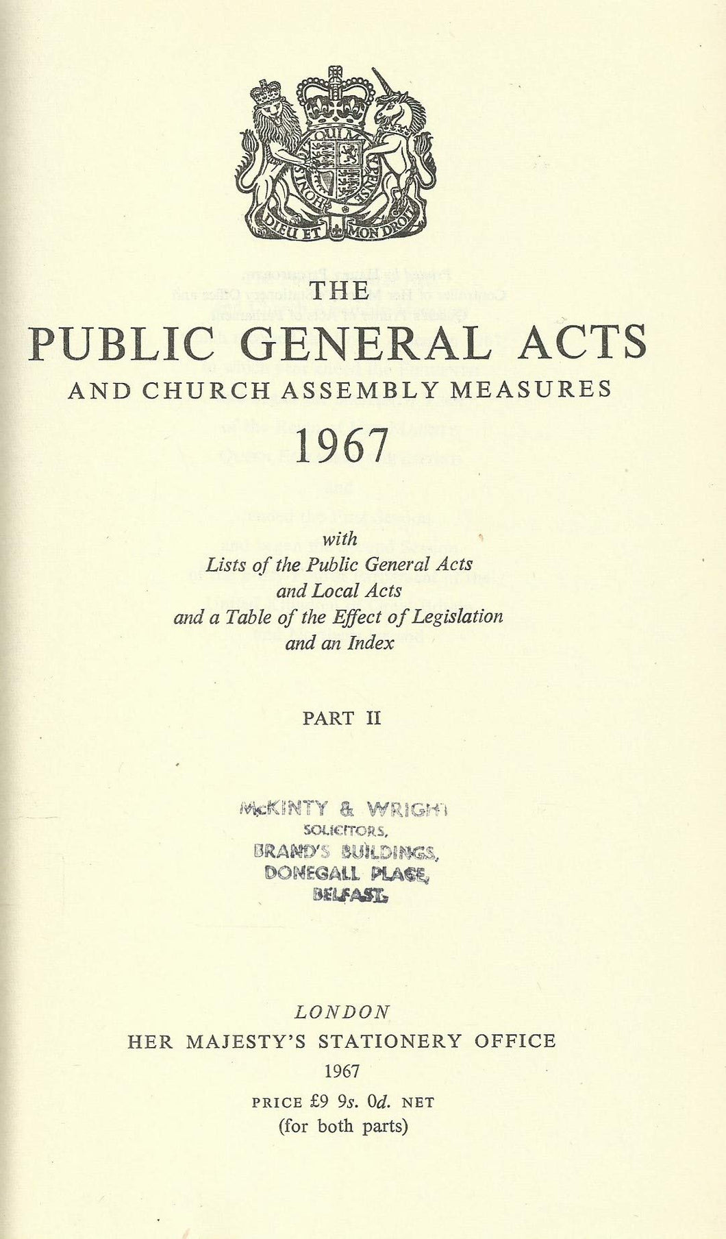 The Public General Acts and Measures of 1967 - Part II