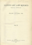 Lloyd's List Law Reports - Volume II (Volume 2), Hilary Sittings, 1920