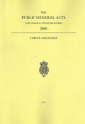 The Public General Acts and General Synod Measures 2000 - Tables and Index