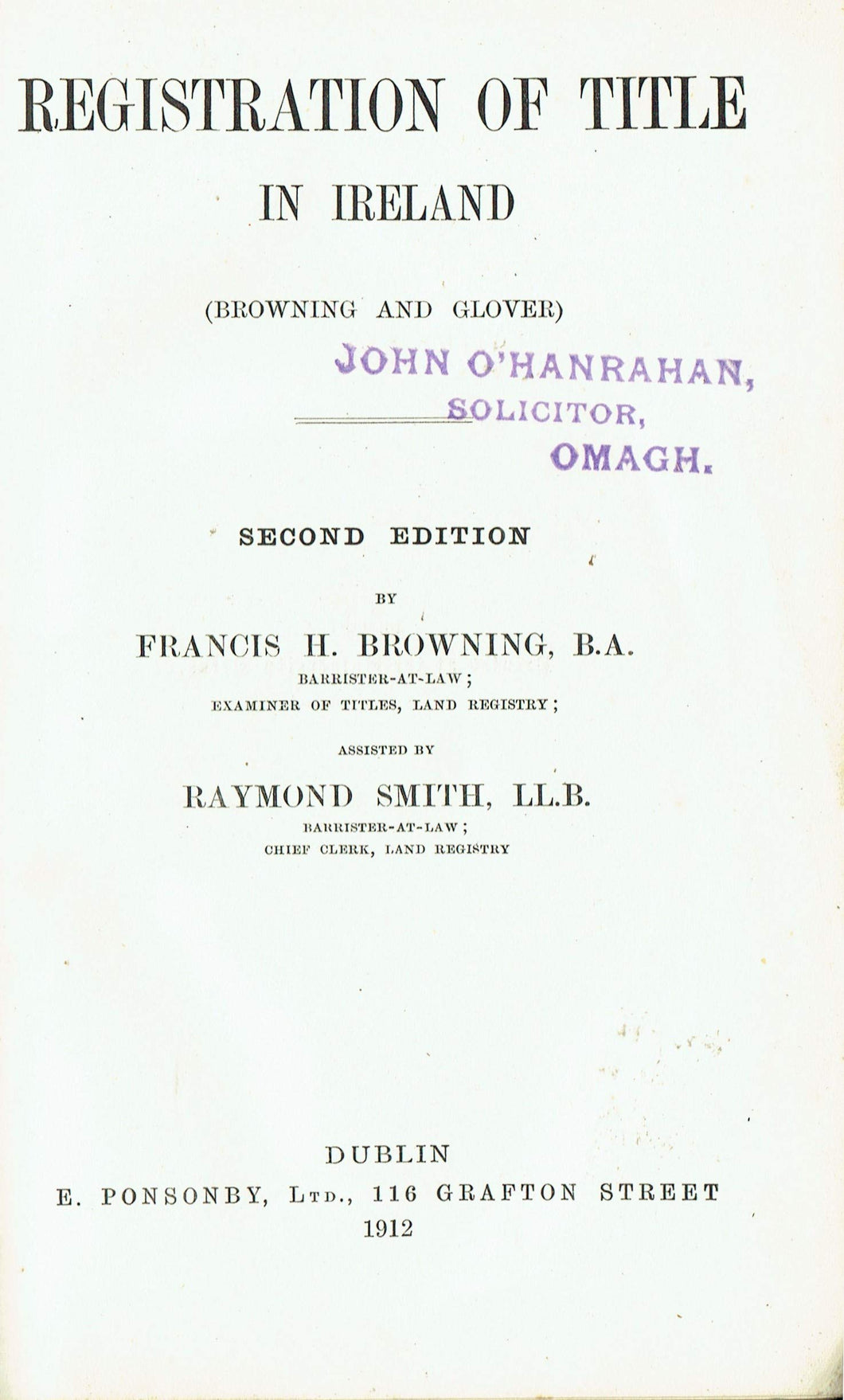 Registration of Title in Ireland (Browning and Glover) - Second Edition