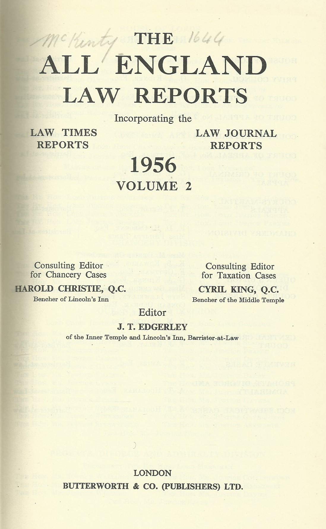 The All England Law Reports 1956 Volume 2