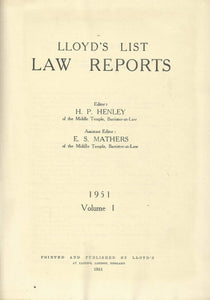 Lloyd's List Law Reports - 1951, Volume 1
