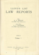 Lloyd's List Law Reports - 1951, Volume 1