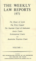 The Weekly Law Reports 1971, Volume I