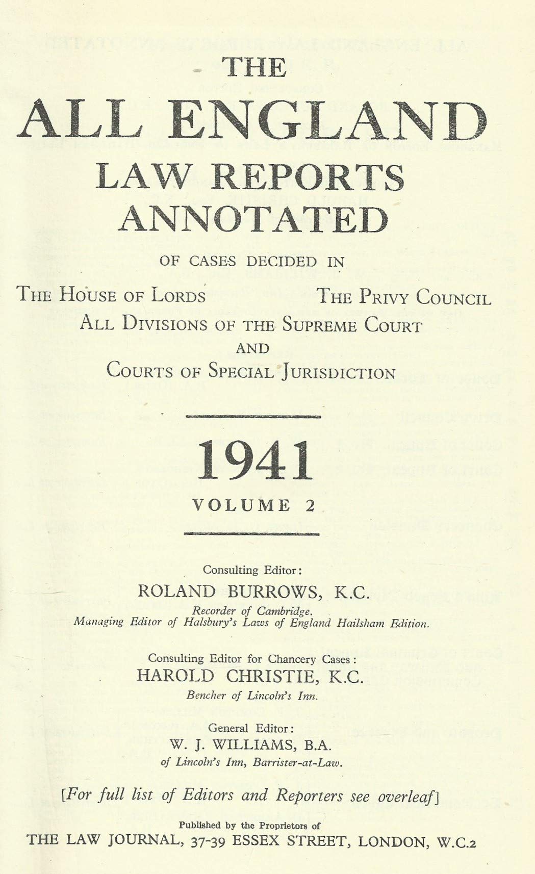 The All England Law Reports 1941, Volume 2
