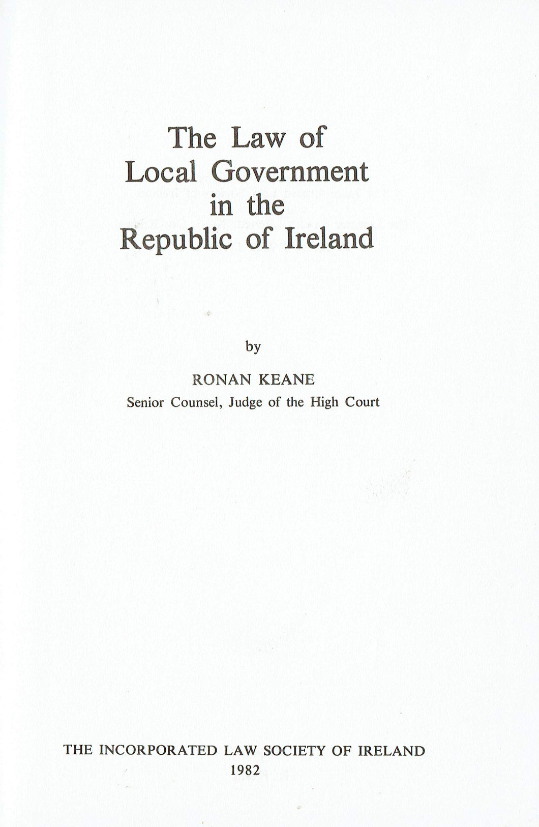 The law of local government in the Republic of Ireland