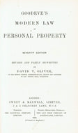 Goodeve on Personal Property - Goodeve's Modern Law of Personal Property, Seventh Edition